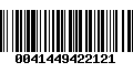 Código de Barras 0041449422121