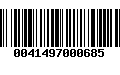 Código de Barras 0041497000685