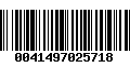 Código de Barras 0041497025718