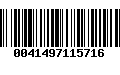 Código de Barras 0041497115716