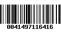 Código de Barras 0041497116416