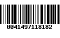 Código de Barras 0041497118182