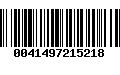 Código de Barras 0041497215218