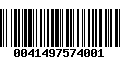 Código de Barras 0041497574001