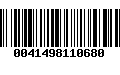 Código de Barras 0041498110680