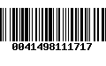 Código de Barras 0041498111717