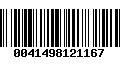 Código de Barras 0041498121167