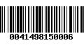 Código de Barras 0041498150006