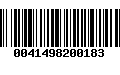 Código de Barras 0041498200183