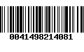 Código de Barras 0041498214081