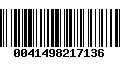 Código de Barras 0041498217136