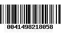 Código de Barras 0041498218058