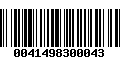 Código de Barras 0041498300043