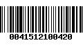 Código de Barras 0041512100420