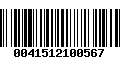 Código de Barras 0041512100567