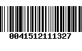 Código de Barras 0041512111327