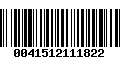 Código de Barras 0041512111822