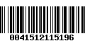 Código de Barras 0041512115196