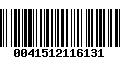 Código de Barras 0041512116131