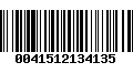 Código de Barras 0041512134135