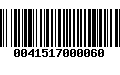 Código de Barras 0041517000060