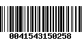 Código de Barras 0041543150258