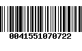 Código de Barras 0041551070722