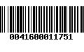 Código de Barras 0041600011751