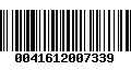 Código de Barras 0041612007339