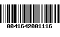 Código de Barras 0041642001116