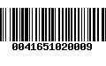 Código de Barras 0041651020009