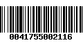 Código de Barras 0041755002116