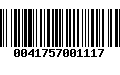 Código de Barras 0041757001117