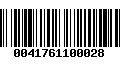 Código de Barras 0041761100028