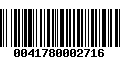 Código de Barras 0041780002716