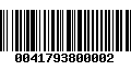 Código de Barras 0041793800002