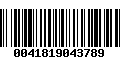 Código de Barras 0041819043789