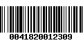 Código de Barras 0041820012309