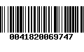 Código de Barras 0041820069747