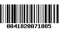 Código de Barras 0041820071085