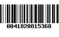 Código de Barras 0041820815368