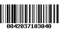 Código de Barras 0042037103040