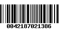 Código de Barras 0042187021386