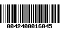 Código de Barras 0042400016045