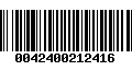 Código de Barras 0042400212416