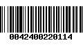 Código de Barras 0042400220114