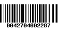 Código de Barras 0042704002287