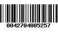 Código de Barras 0042704005257