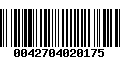 Código de Barras 0042704020175