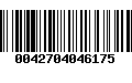 Código de Barras 0042704046175